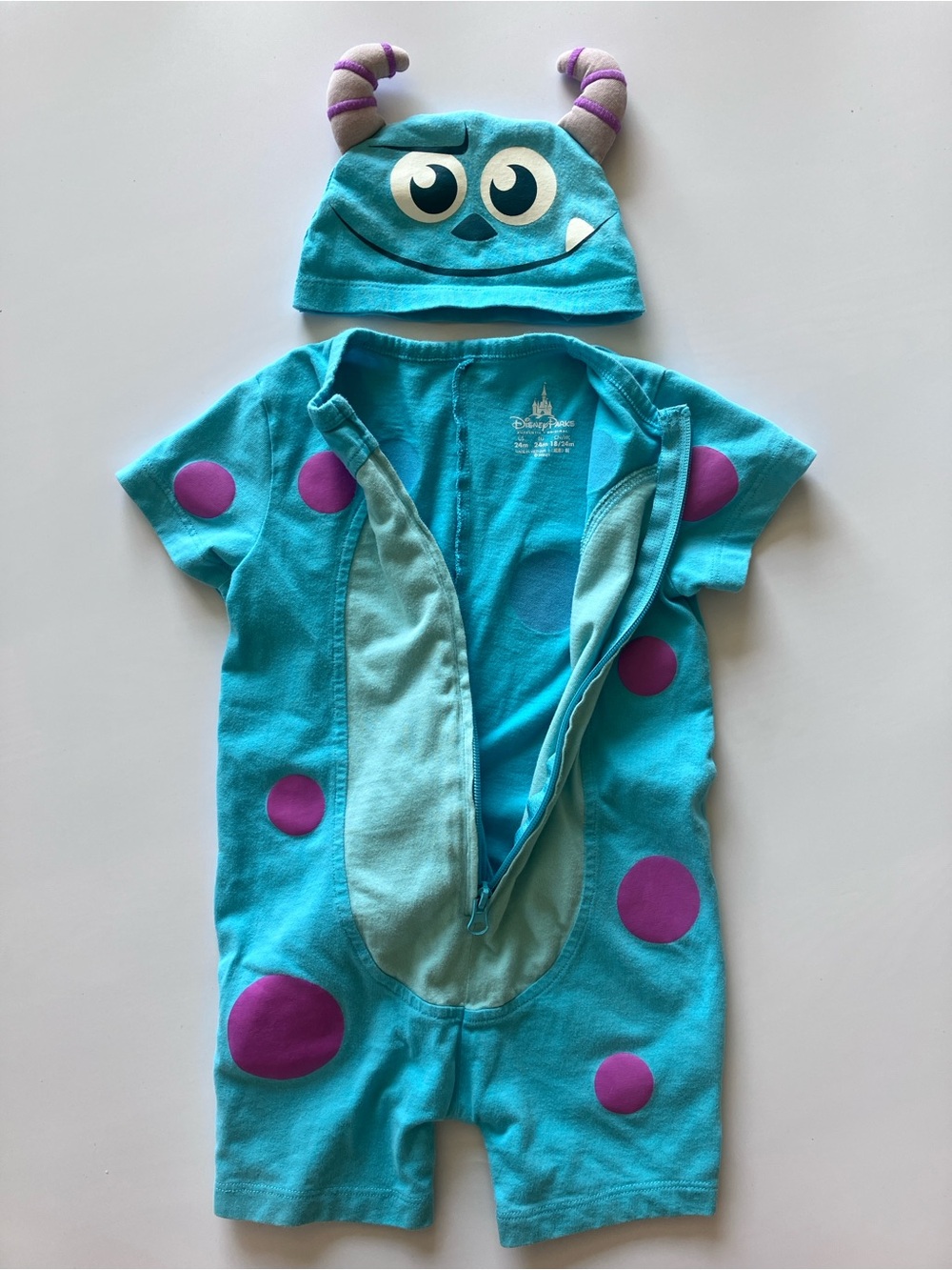 Disney Parks Monsters Inc Sulley Romper Costume Onesie 24M | 100% Cotton - Picture 3 of 12